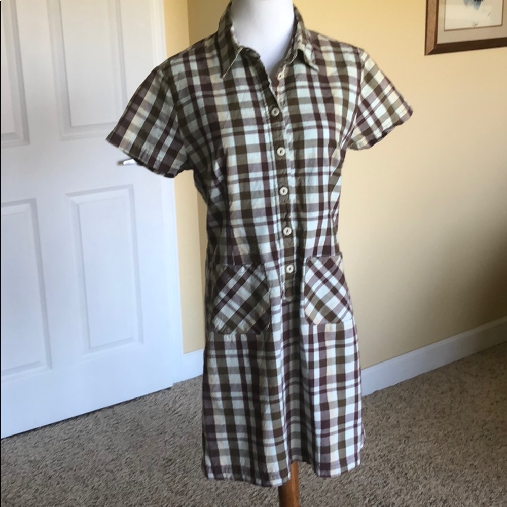 Plaid cotton shift dress